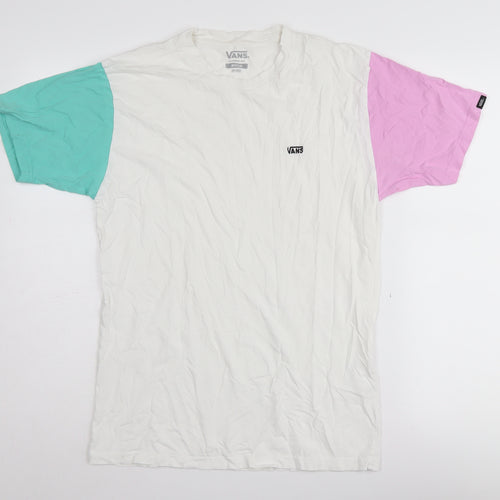 Vans Unisex White Colourblock T-Shirt, Medium
