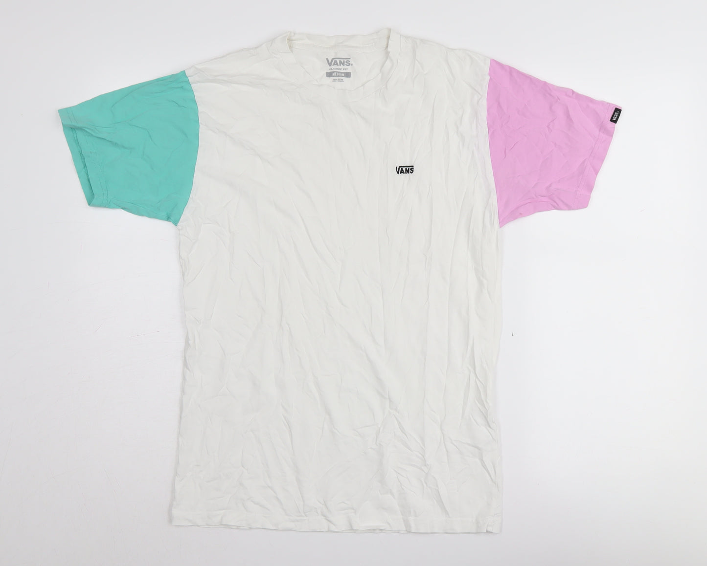 Vans Unisex White Colourblock T-Shirt, Medium