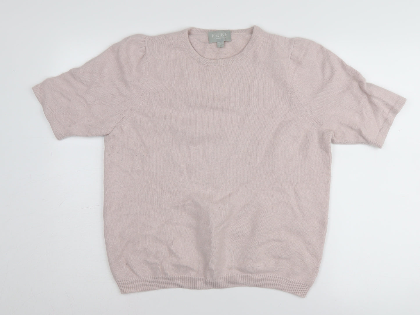 Pure Collection Women's Pink Cashmere Angora Pullover Jumper, Size 18