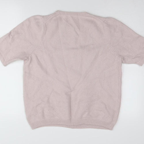 Pure Collection Women's Pink Cashmere Angora Pullover Jumper, Size 18