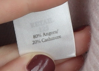 Pure Collection Women's Pink Cashmere Angora Pullover Jumper, Size 18