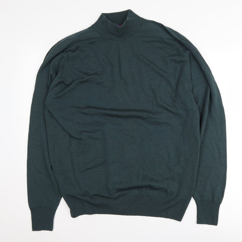 Kilspindie Men's Green Wool Pullover Jumper, Size L