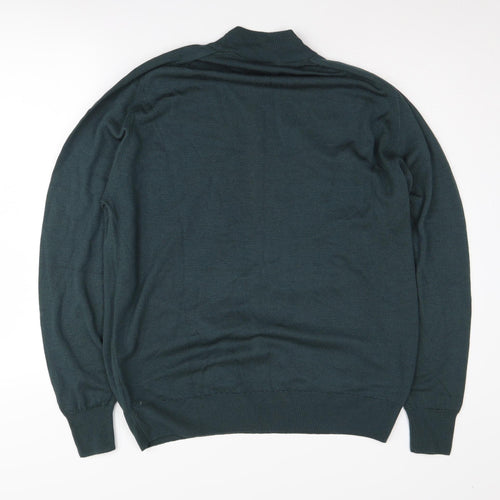 Kilspindie Men's Green Wool Pullover Jumper, Size L