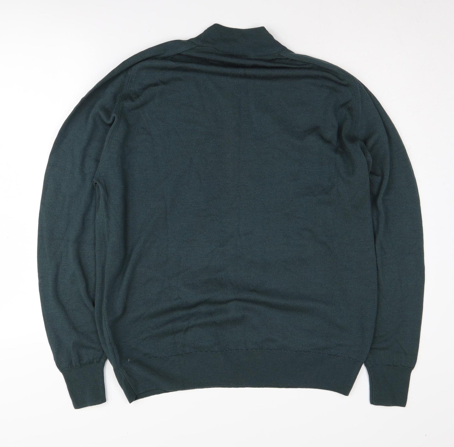 Kilspindie Men's Green Wool Pullover Jumper, Size L