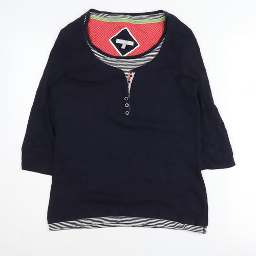 Marks and Spencer Women's Blue Henley T-Shirt Size 12