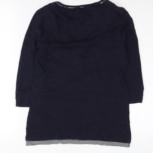 Marks and Spencer Women's Blue Henley T-Shirt Size 12