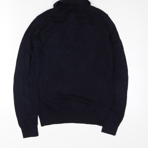 Zara Men's Black S Collared Henley Jumper