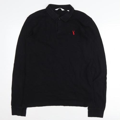 Next Men's Black Polo Shirt, Size S, Regular Fit