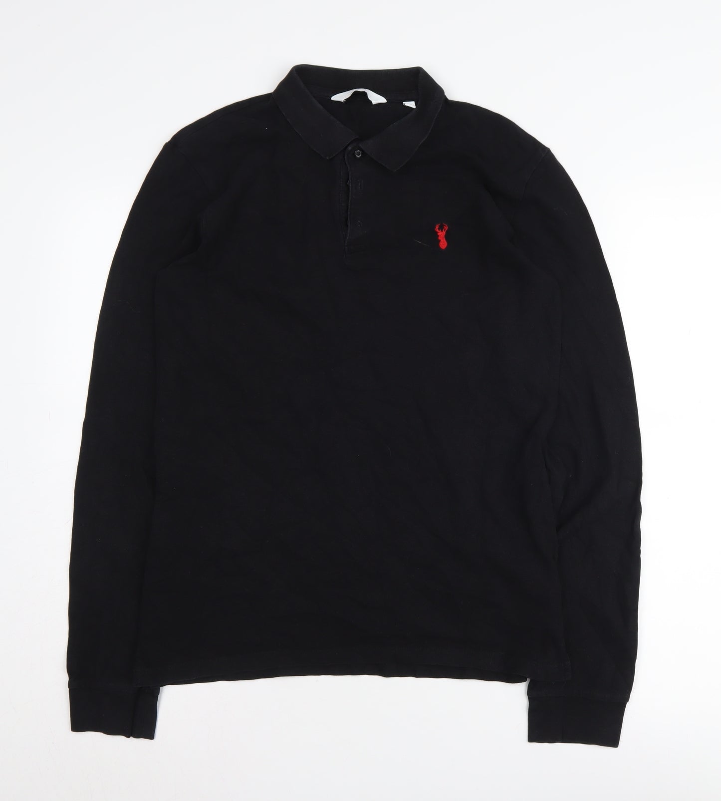 Next Men's Black Polo Shirt, Size S, Regular Fit