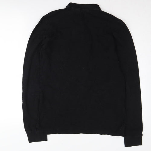 Next Men's Black Polo Shirt, Size S, Regular Fit