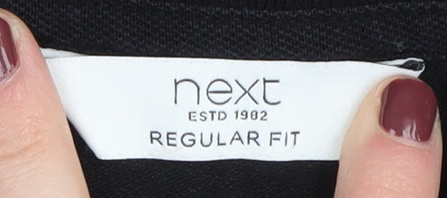 Next Men's Black Polo Shirt, Size S, Regular Fit