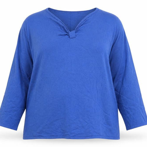 Eastex Women's Blue 3/4 Sleeve V-Neck Jumper Size 14