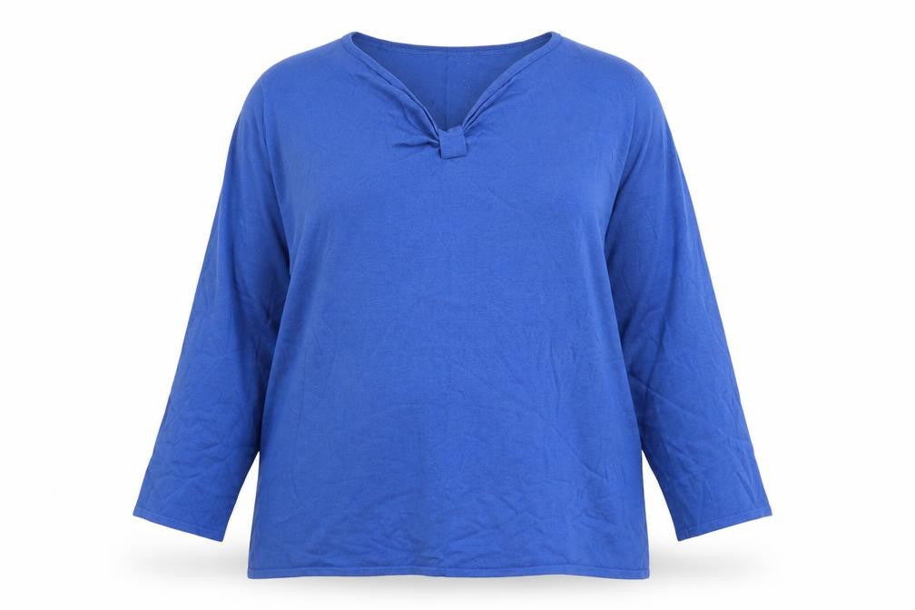 Eastex Women's Blue 3/4 Sleeve V-Neck Jumper Size 14