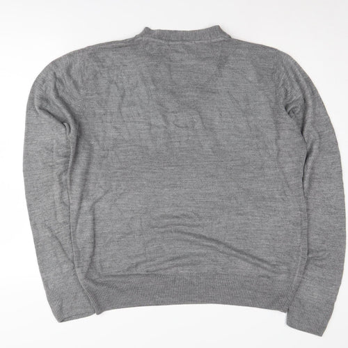 Next Men's Grey V-Neck Pullover Jumper L