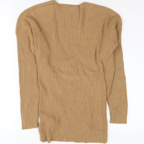 Topshop Women's Beige Wrap Jumper UK 6