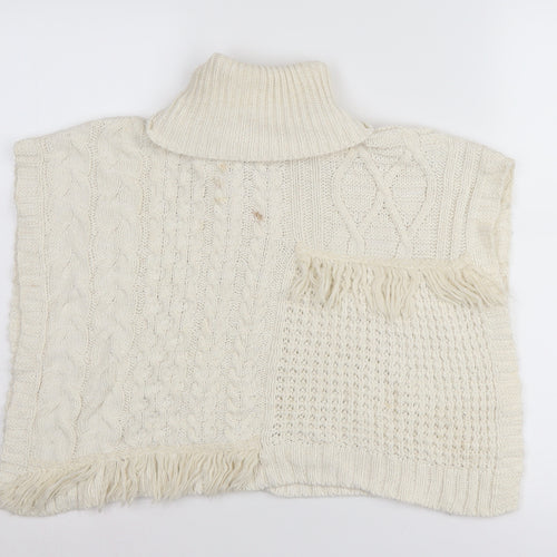 Next Girls Ivory Cape Jumper 3-4 Years Acrylic Cotton