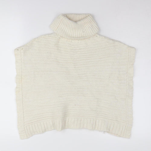 Next Girls Ivory Cape Jumper 3-4 Years Acrylic Cotton
