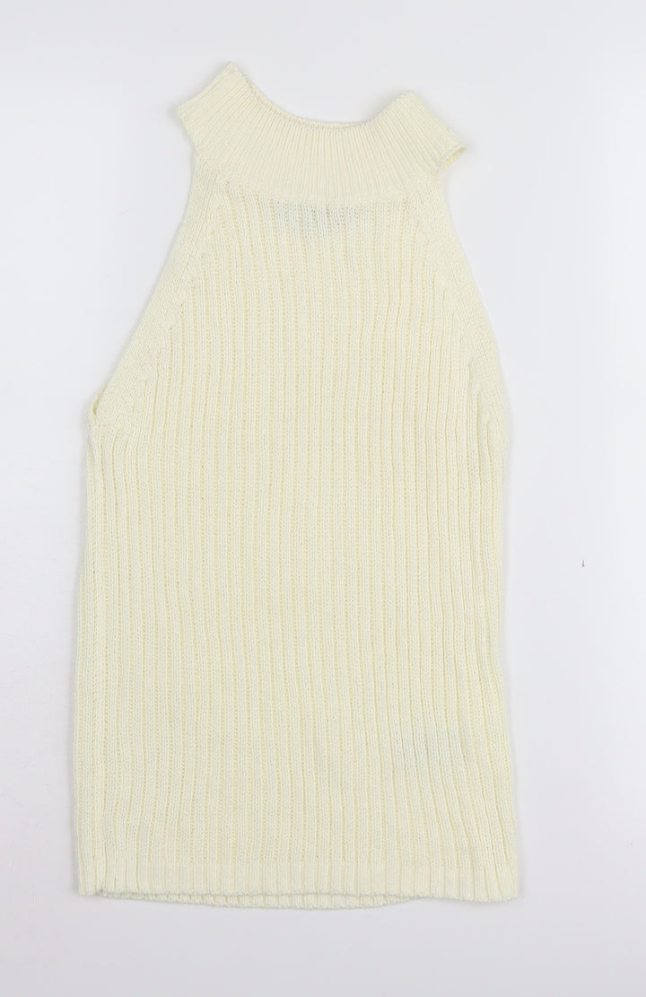 Next Women's Ivory High Neck Knit Vest Size 6
