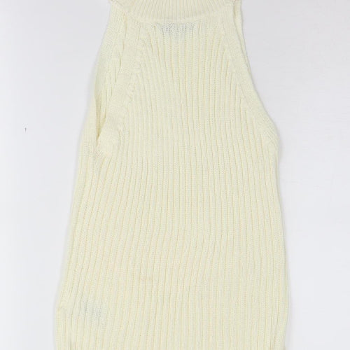Next Women's Ivory High Neck Knit Vest Size 6