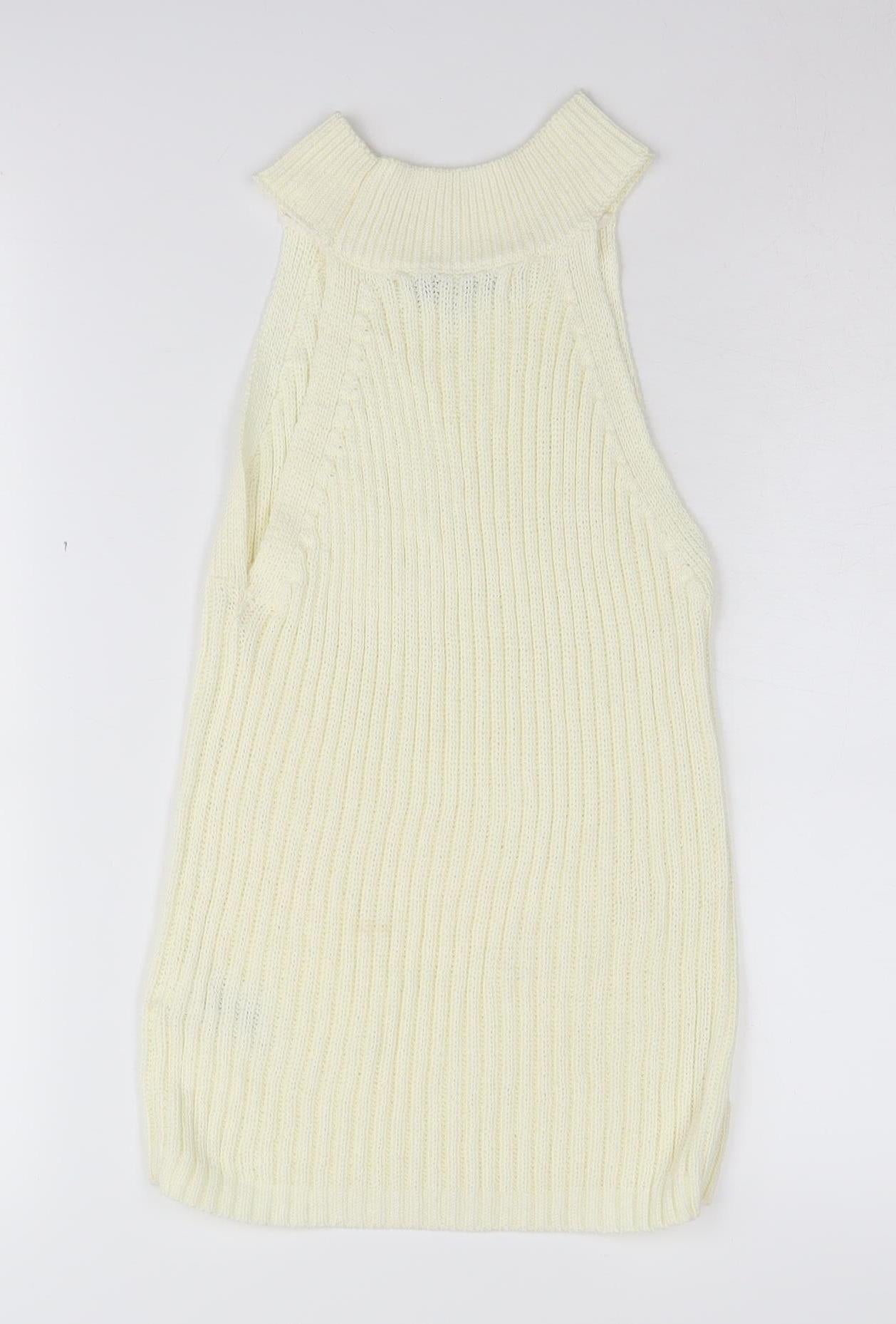 Next Women's Ivory High Neck Knit Vest Size 6