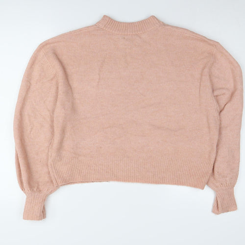 ASOS Design Women’s Pink Mock Neck Pullover Jumper Size 10