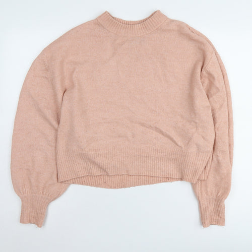 ASOS Design Women’s Pink Mock Neck Pullover Jumper Size 10