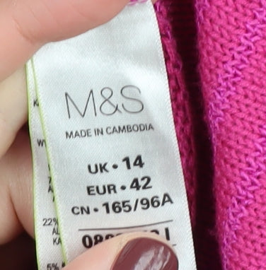 Marks and Spencer Women's Pink Cardigan Size 14