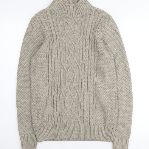 Next Men's Grey Cable Knit Pullover Jumper Size S