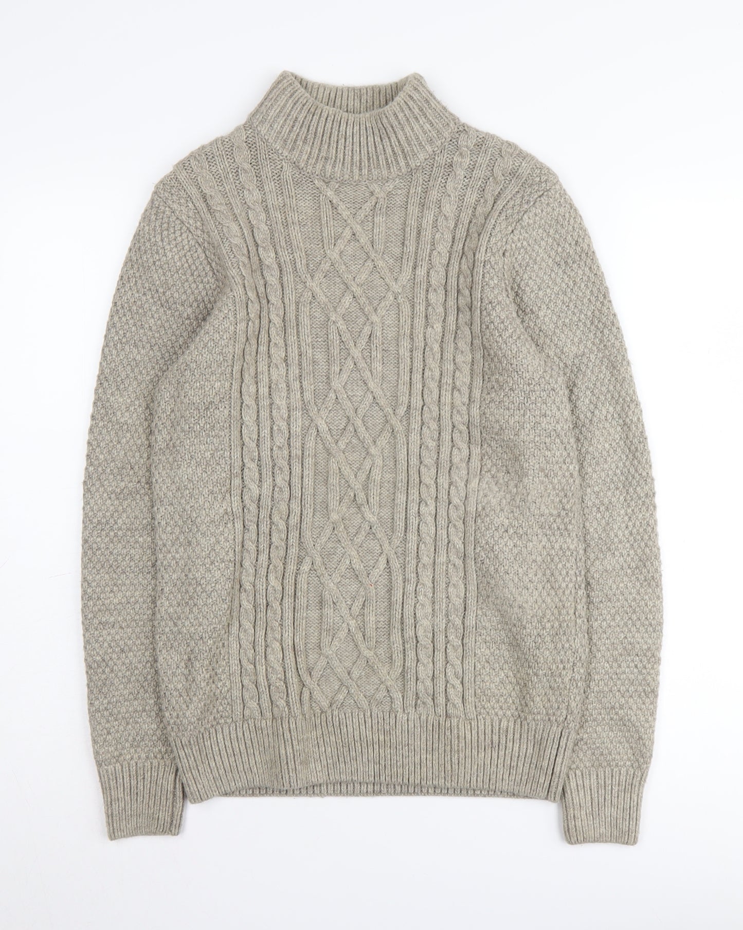 Next Men's Grey Cable Knit Pullover Jumper Size S