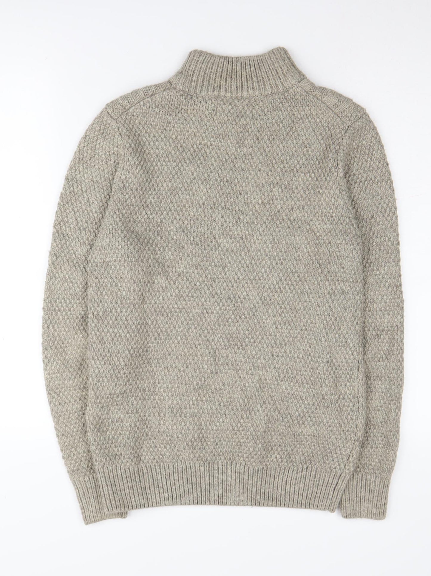 Next Men's Grey Cable Knit Pullover Jumper Size S