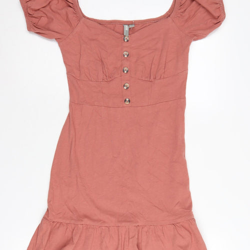 ASOS Women's Pink Mini Dress Size 8 Casual Square Neck