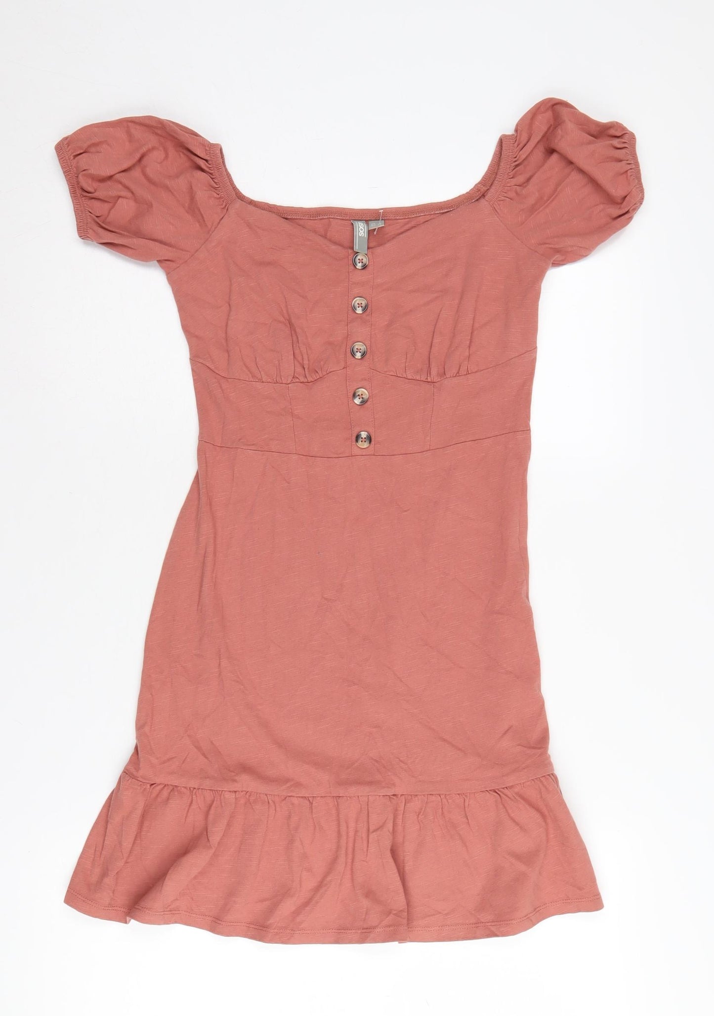 ASOS Women's Pink Mini Dress Size 8 Casual Square Neck