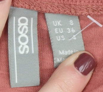 ASOS Women's Pink Mini Dress Size 8 Casual Square Neck