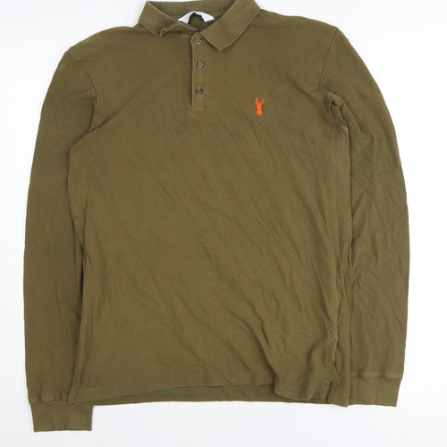 Next Men's Green Long Sleeve Polo Shirt - Size S