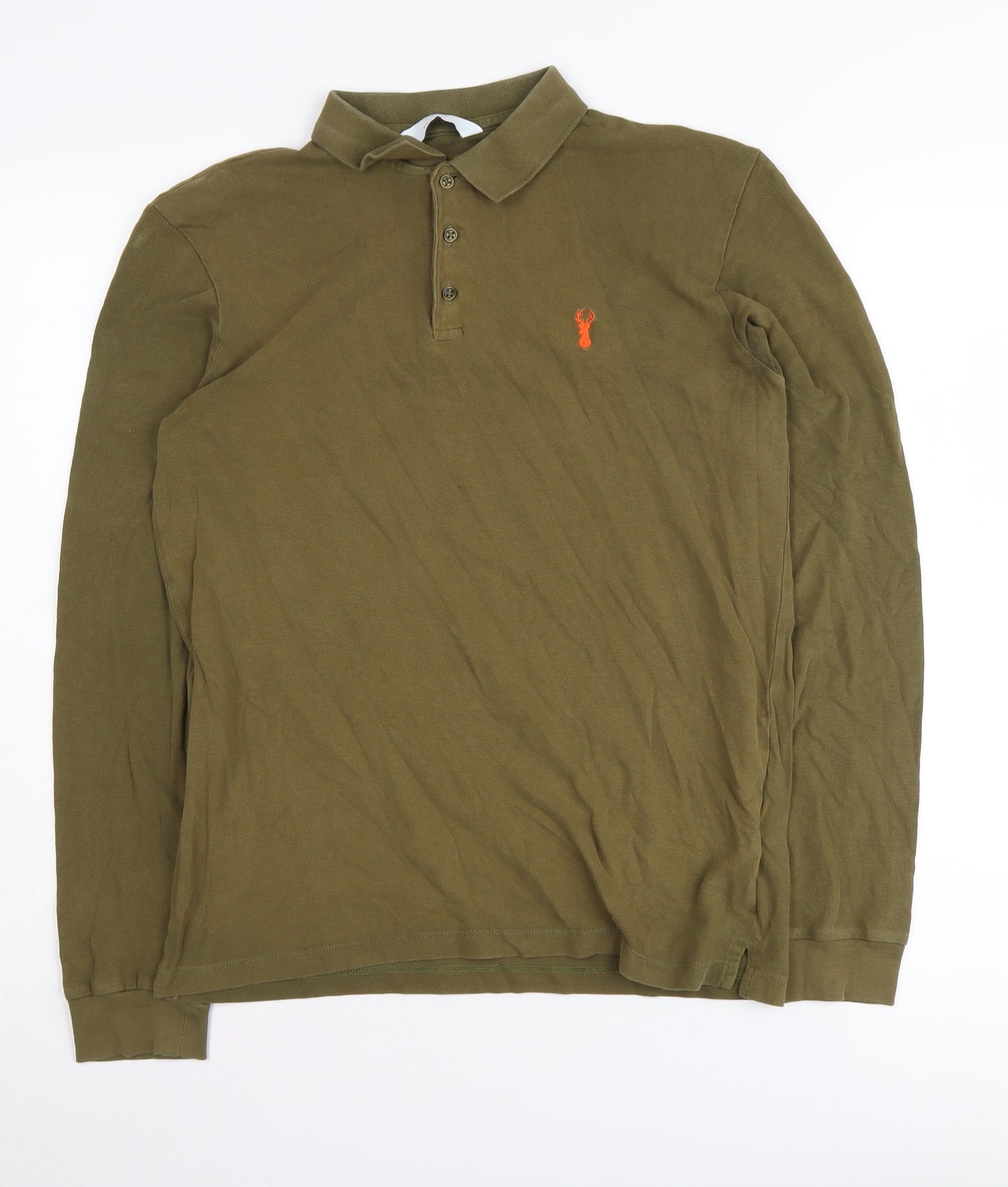 Next Men's Green Long Sleeve Polo Shirt - Size S