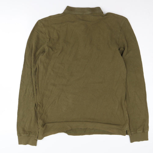 Next Men's Green Long Sleeve Polo Shirt - Size S