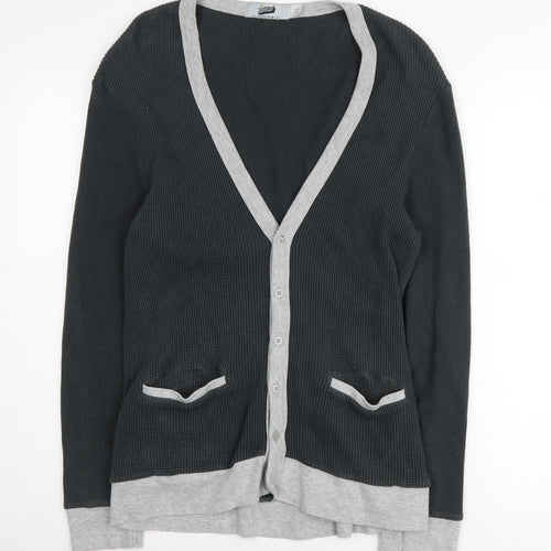 Topman Men's Grey Cardigan Size S - Classic V-Neck Knit Jumper