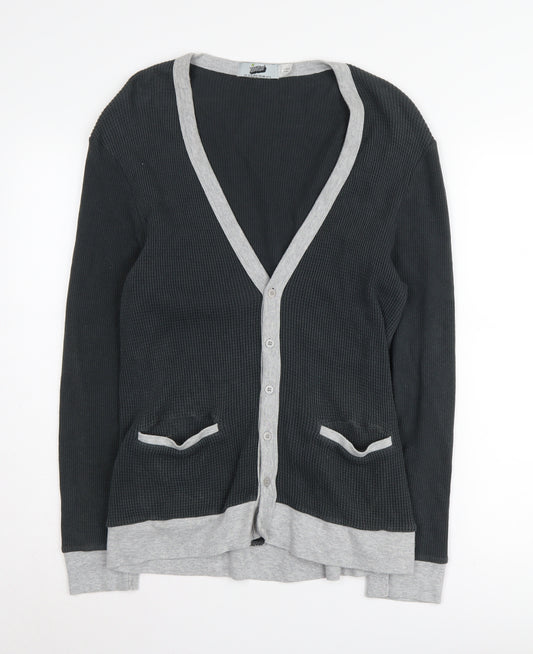 Topman Men's Grey Cardigan Size S - Classic V-Neck Knit Jumper