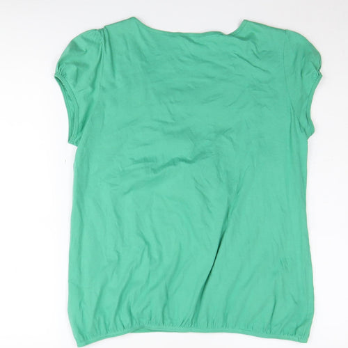 Marks and Spencer Women's Green T-Shirt, Size 14, Embroidered