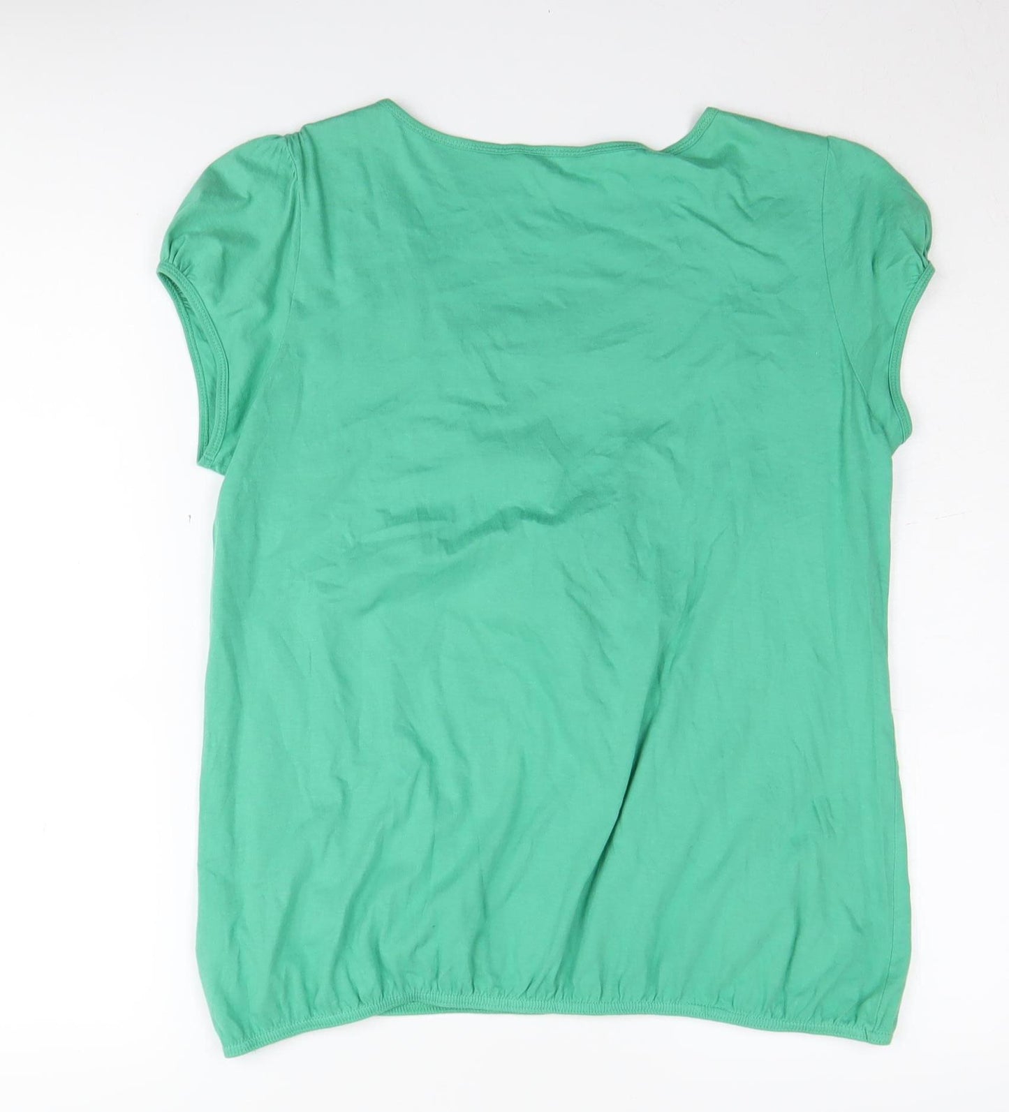 Marks and Spencer Women's Green T-Shirt, Size 14, Embroidered