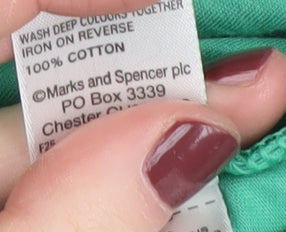 Marks and Spencer Women's Green T-Shirt, Size 14, Embroidered