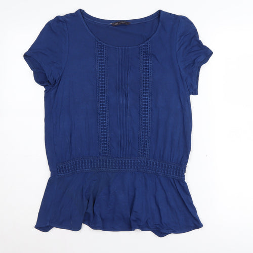 Marks and Spencer Women's Blue Blouse, UK 10, Short Sleeve