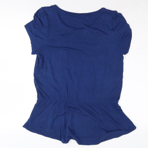 Marks and Spencer Women's Blue Blouse, UK 10, Short Sleeve