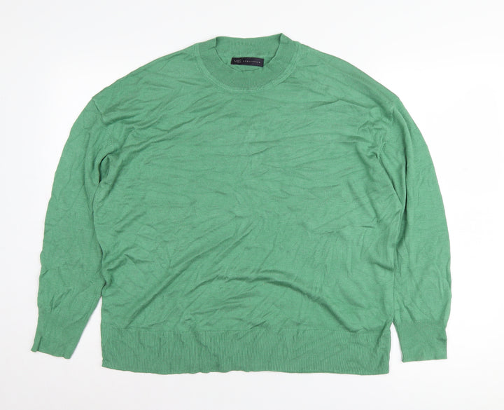 Marks and Spencer Women's Green Crew Neck Pullover L