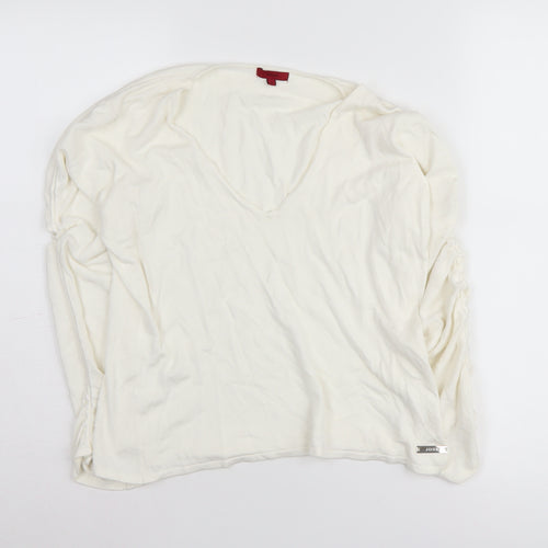 John Women's Ivory V-Neck Pullover Jumper