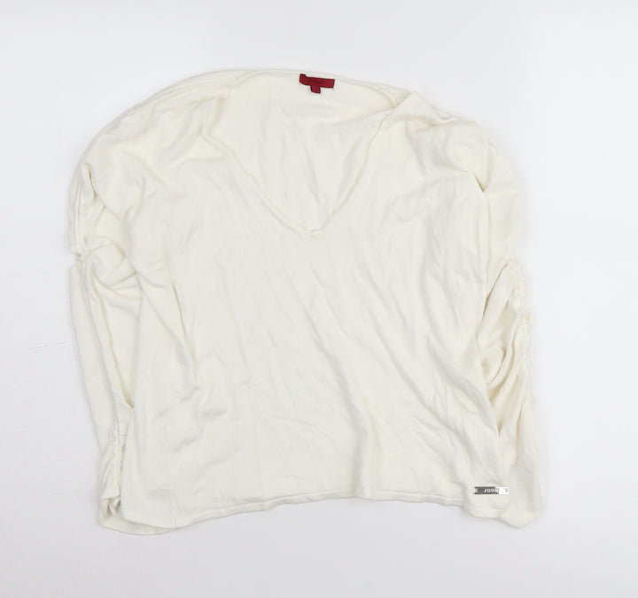 John Women's Ivory V-Neck Pullover Jumper