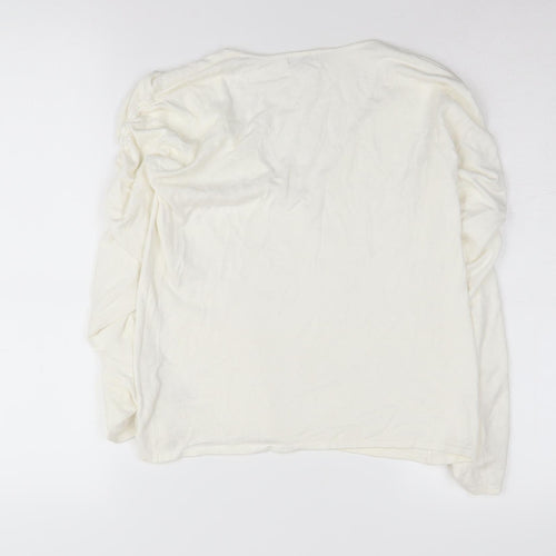 John Women's Ivory V-Neck Pullover Jumper