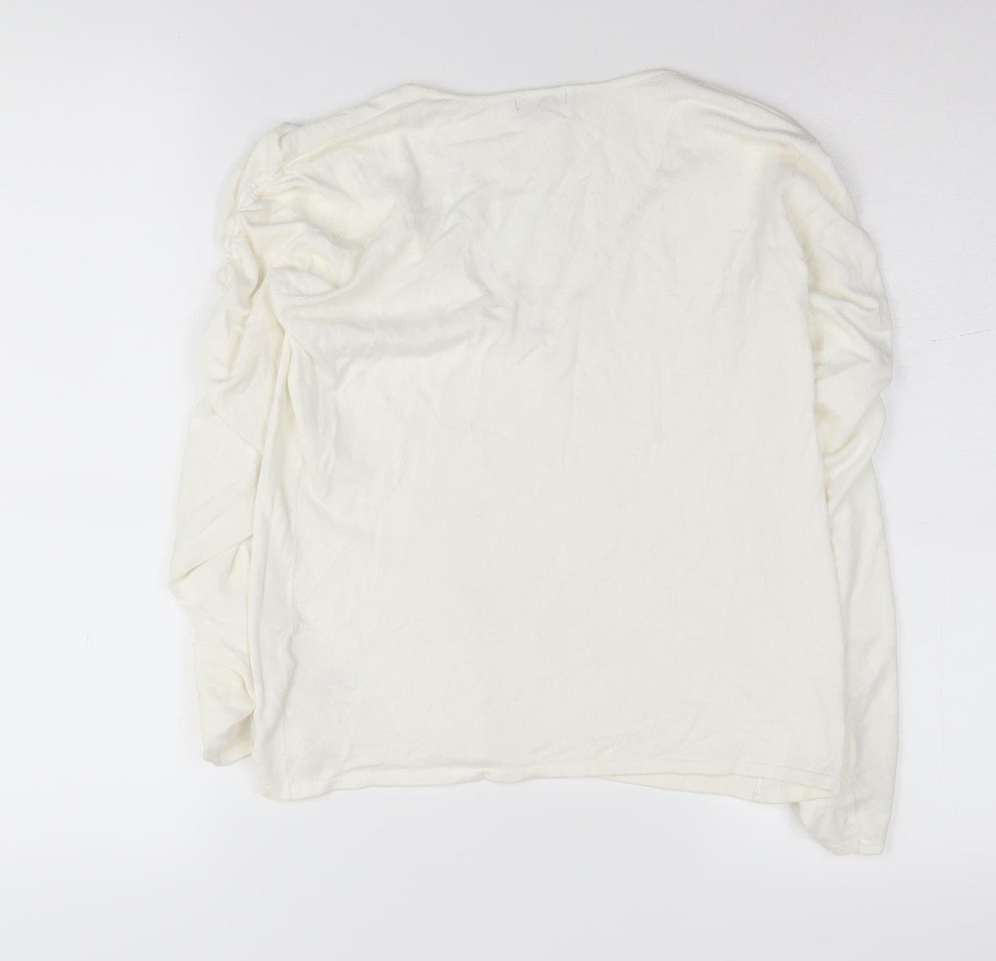 John Women's Ivory V-Neck Pullover Jumper