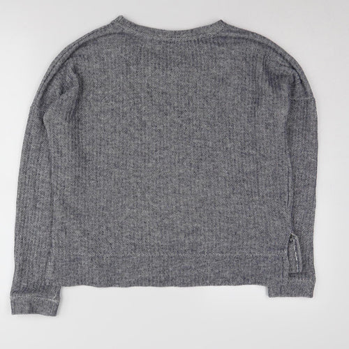 New Look Womens Grey Jumper Size 10 Cotton Blend
