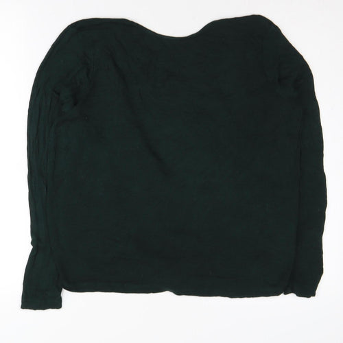 Only Women's Green Wrap Jumper Medium V-Neck, Long Sleeve